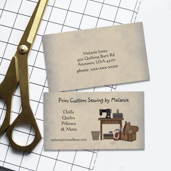 Rustic Sewing Arts Business Invitations