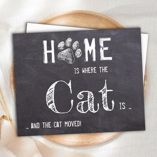 Rustic We've Moved New Address Cat Pet Moving Announcement Postinvitations