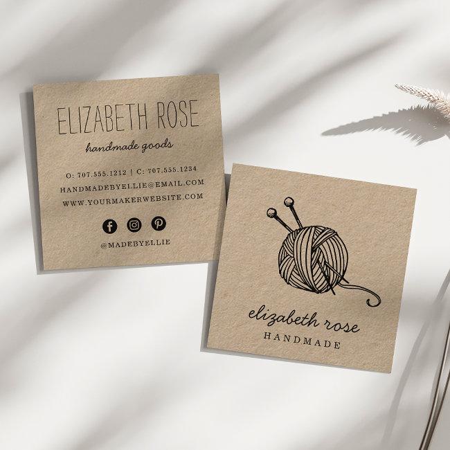 Rustic Yarn | Kraft Square Business Invitations