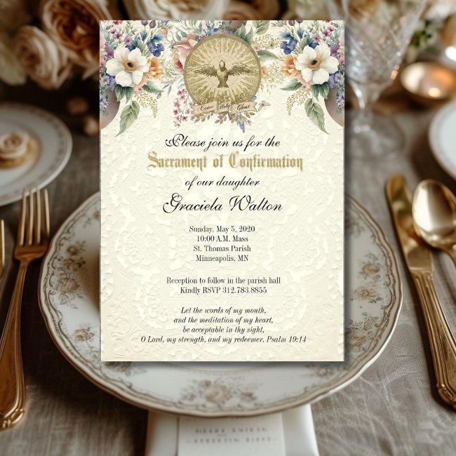 Sacrament Of Confirmation Religious Catholic Invitation