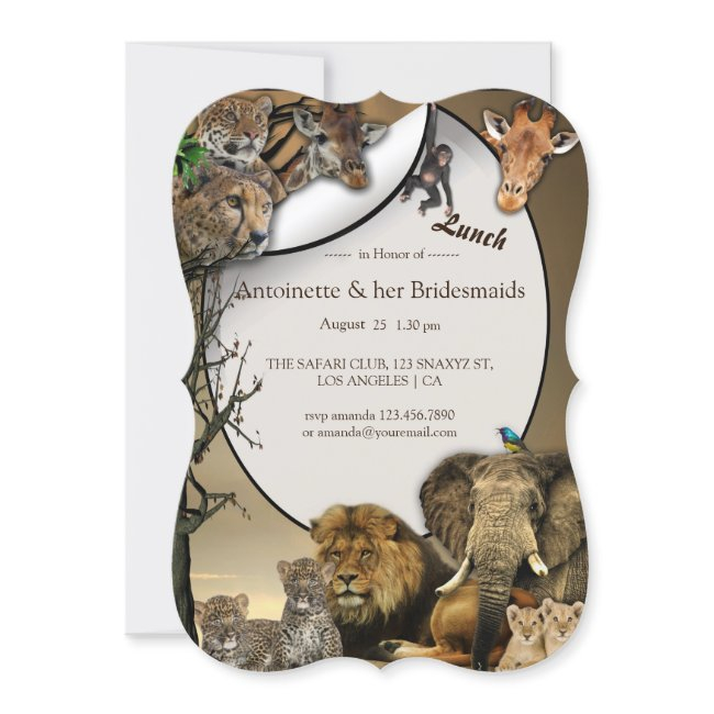 Safari Outdoor Lunch Bridal Party Invitation