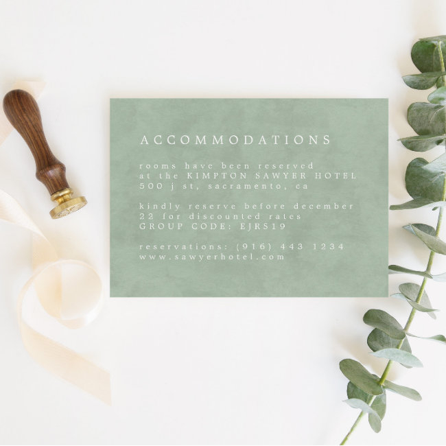 Sage & Dusty Green Eucalyptus Accommodation Enclosure Invitations