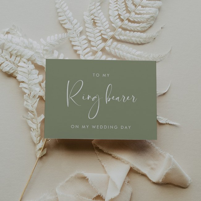 Sage Green To My Ring Bearer Wedding Day Invitations