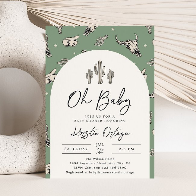 Sage Southwest Baby Shower Invitation