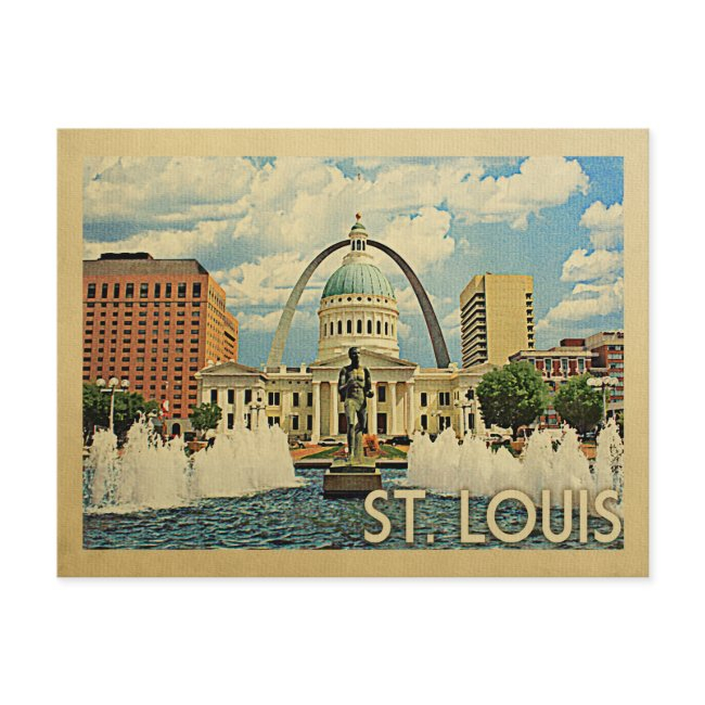 Saint Louis Missouri Vintage Travel Postinvitations