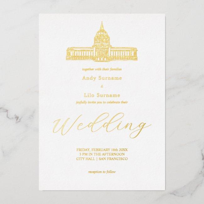 San Francisco City Hall Foil Invitation