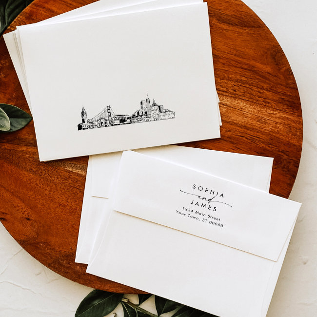 San Francisco Skyline Wedding Envelope
