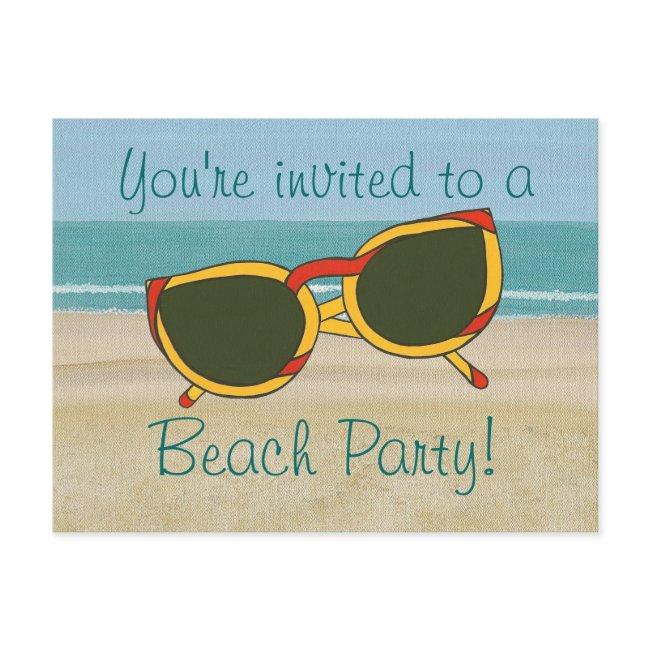 Sand Ocean, Beach Party Invitation, Postinvitations