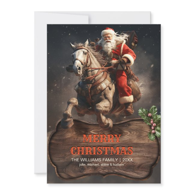 Santa Claus Cowboy Art Invitation