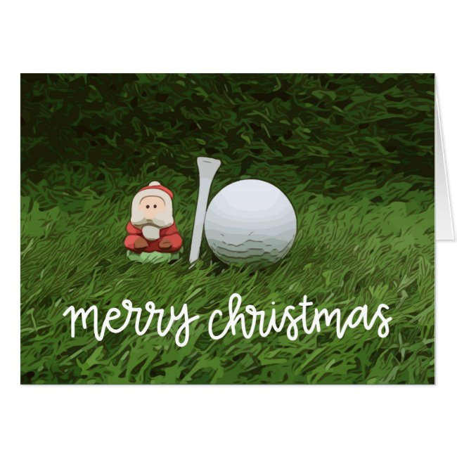 Santa Claus With Golf Ball And Tee Christmas Invitations