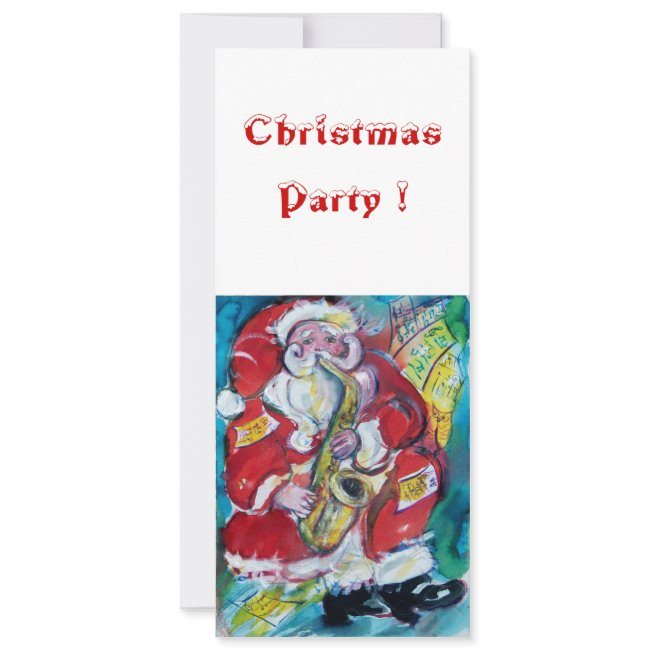 Santa & Sax, Christmas Party Invitation