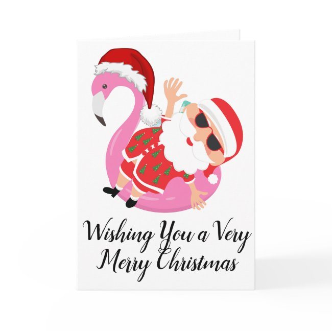 Santa's Beach Vacation Christmas Wishes Funny Invitations