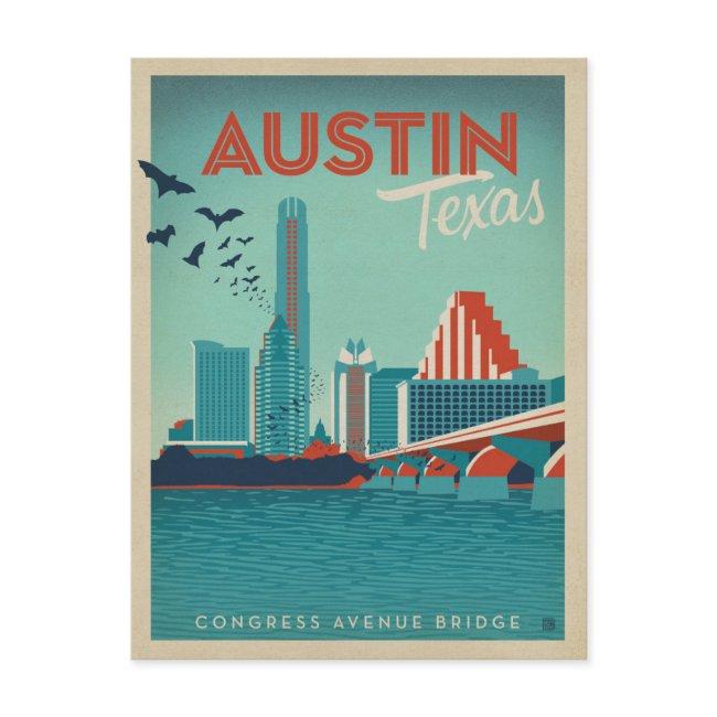 Save The Date | Austin, Tx Congress Avenue Bridge Announcement Postinvitations