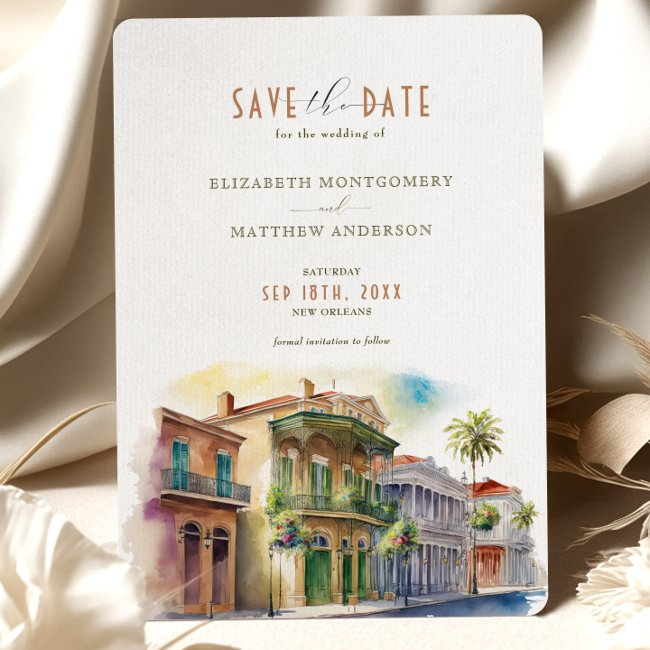 Save The Date New Orleans City Destination Invitation