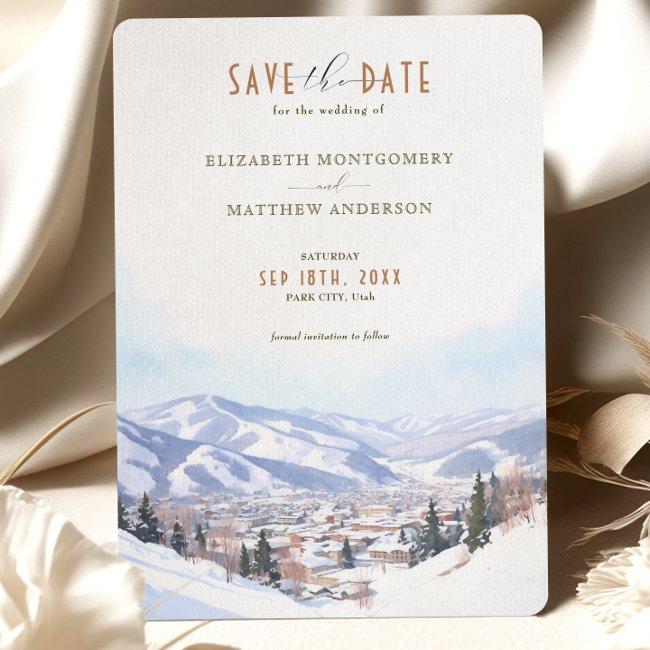Save The Date Park City, Utah Wedding Invitation