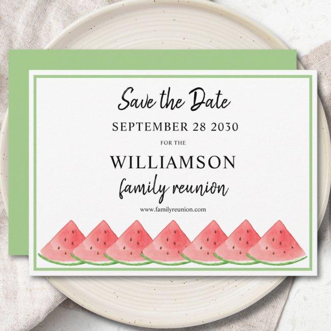 Save The Date Watermelon Summer Family Reunion Invitation