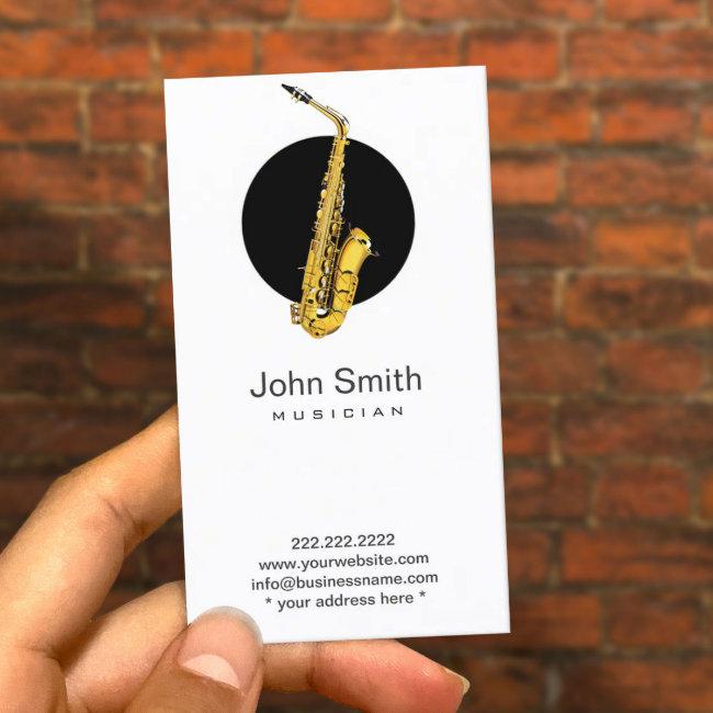 Saxophone Musician Musical Business Invitations
