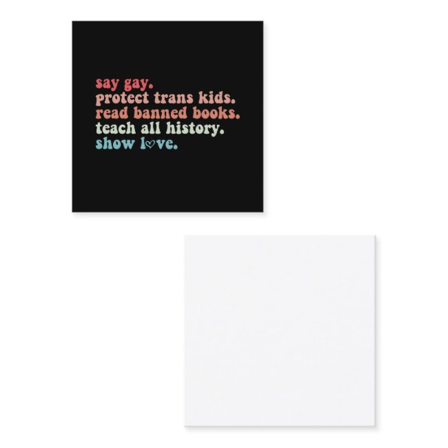 Say Gay Protect Trans Kids Read Banned Books Lgbtq Square Business Invitations