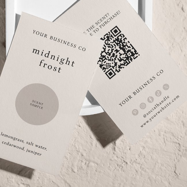 Scent Sample Fragrance Tester Beige Qr Code Invitations
