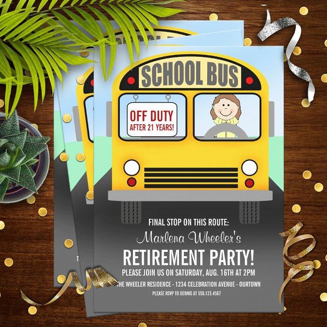 School Bus Driver Retirement Party Invitations