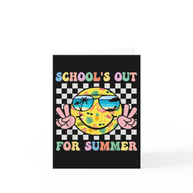 Schools Out For Summer Smile Teacher Kids Last Day Invitations