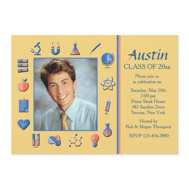 Science Frame Graduation Party Invitation