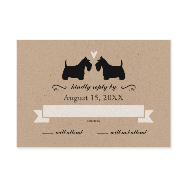Scotty Dog Silhouettes Wedding Rsvp Response