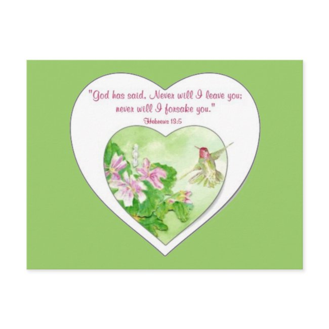 Scripture Hebrews 19:5 Never Will I Leave You Postinvitations