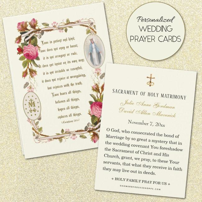 Scripture Virgin Mary Catholic Wedding Prayer Invitations