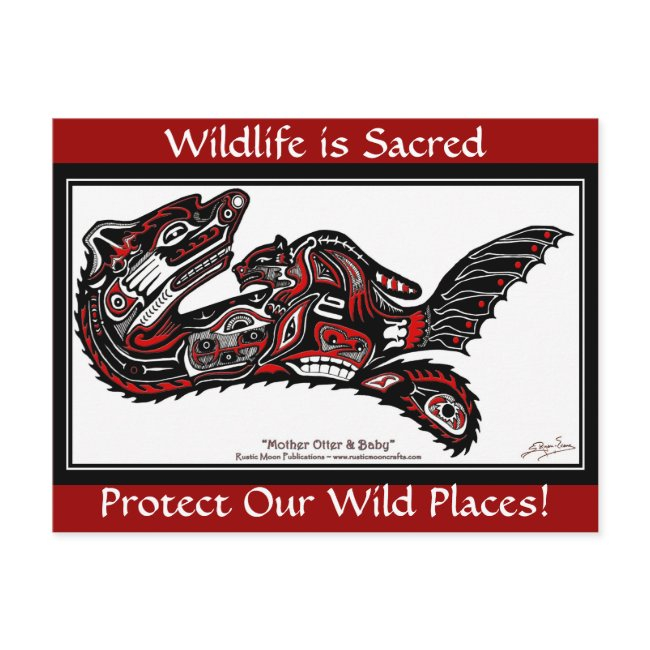 Sea Otter & Baby (haida Styled) Postinvitations