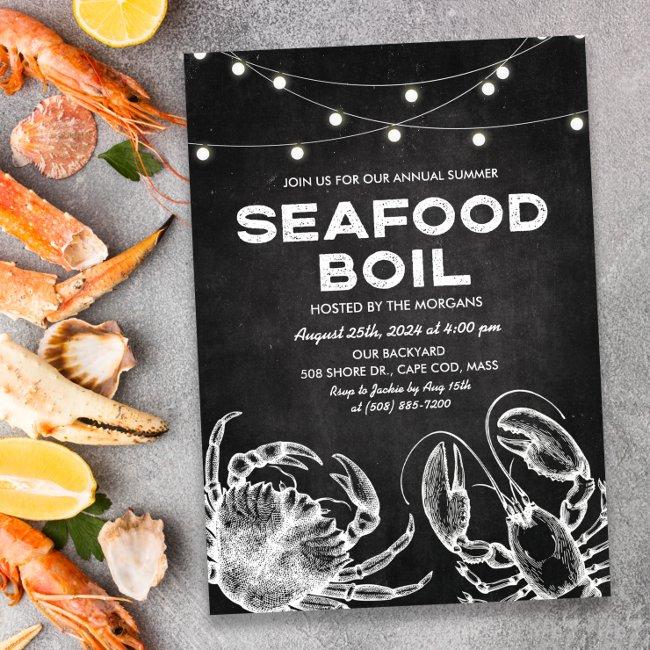 Seafood Boil Chalk Invitation