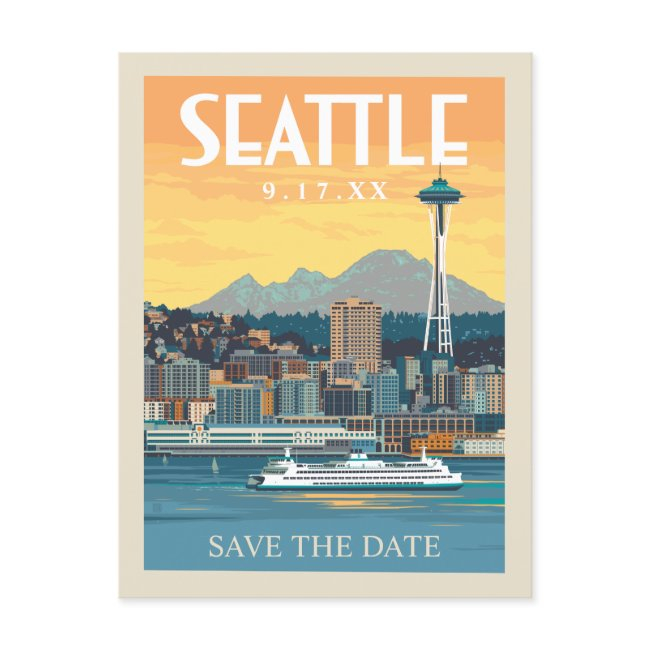Seattle, Washington | Save The Date Invitation Postinvitations