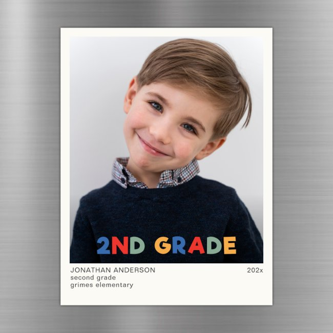 Second Grade School Year Photo Keepsake Magnet