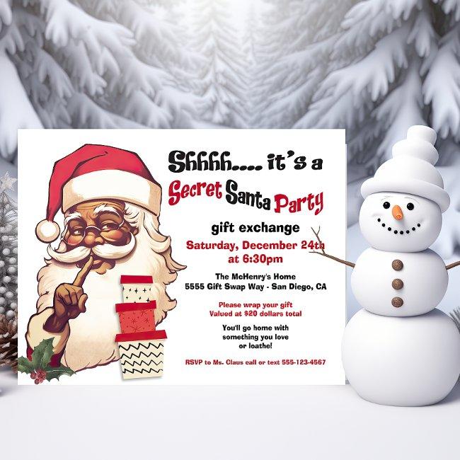 Secret Santa African American Gift Exchange Swap Invitation