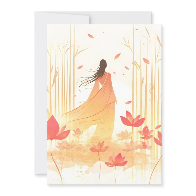 Serene Blossom Lotus Garden Holiday Invitations