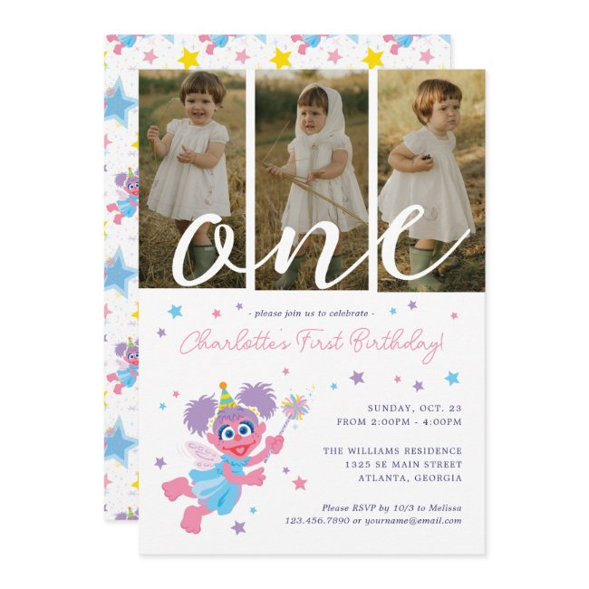 Sesame Street Abby Cadabby Photo Collage Birthday Invitation