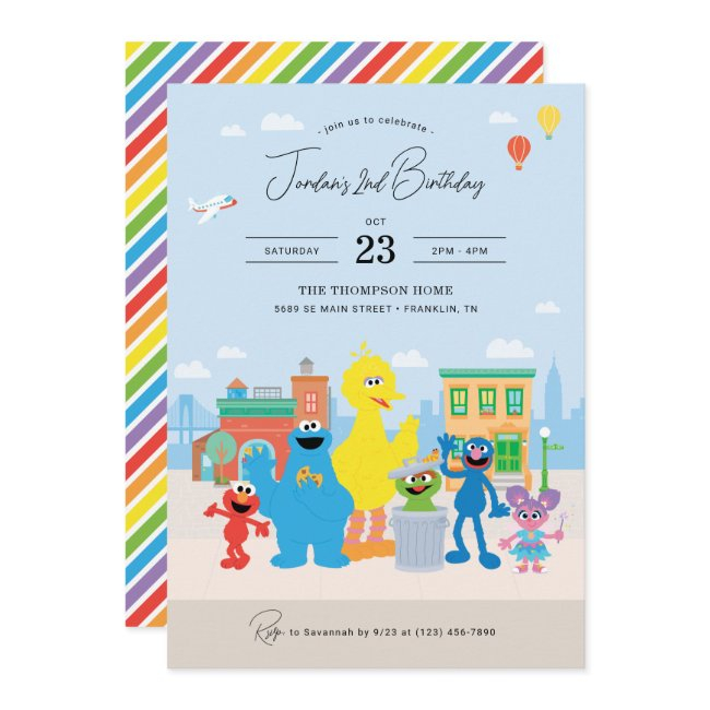 Sesame Street Friends Kids Birthday Invitation