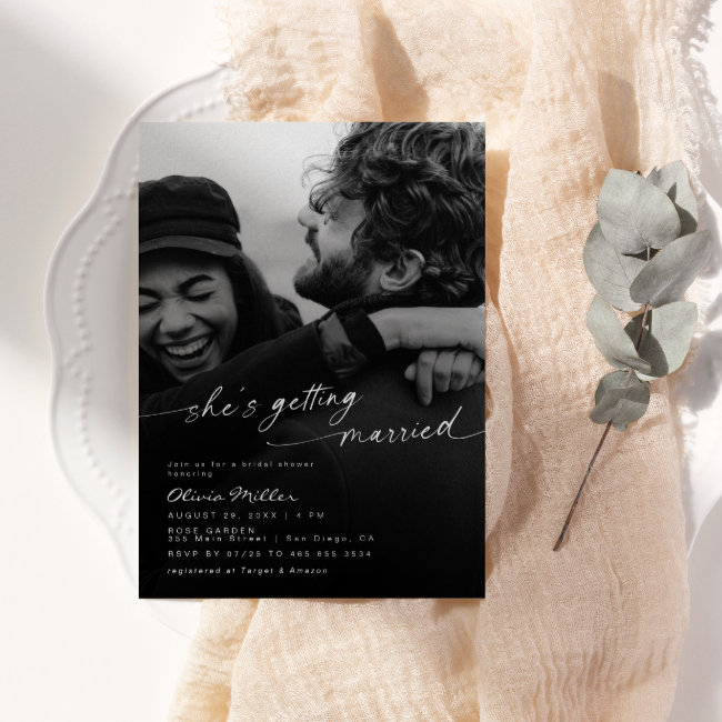She's Getting Married Photo Bridal Shower Invitation