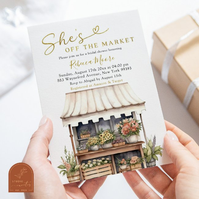 She's Off The Market Bridal Shower Invitation
