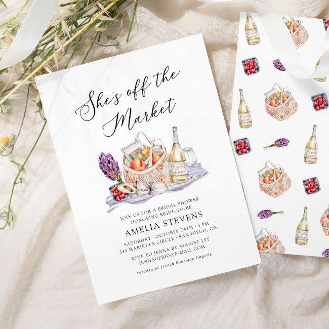 She's Off The Market Farmer's Market Bridal Shower Invitation