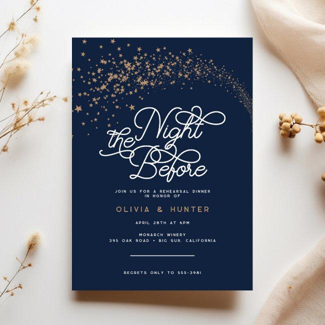 Shooting Stars The Night Before Rehearsal Dinner Invitation