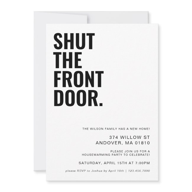 Shut The Front Door Moving Announcement