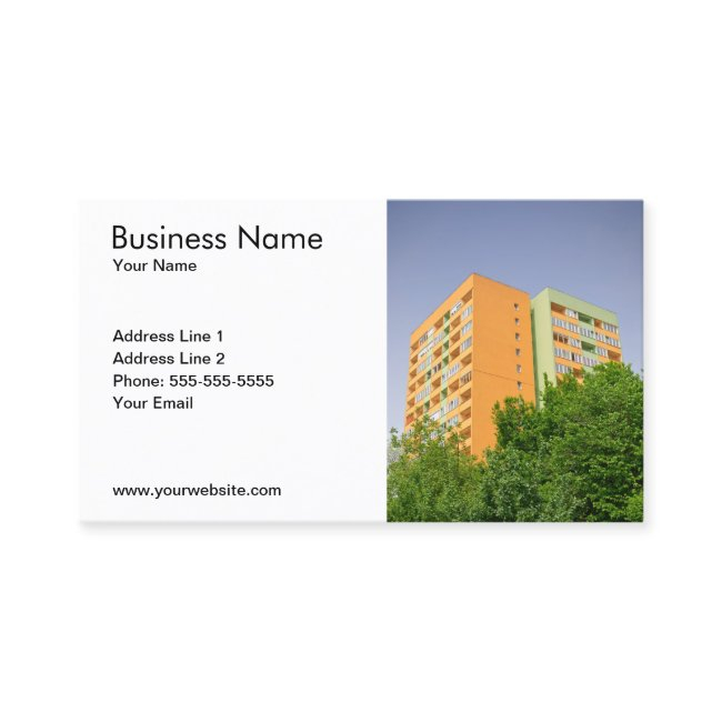 Simple Block Of Flats Photo Real Estate Agent Business Invitations