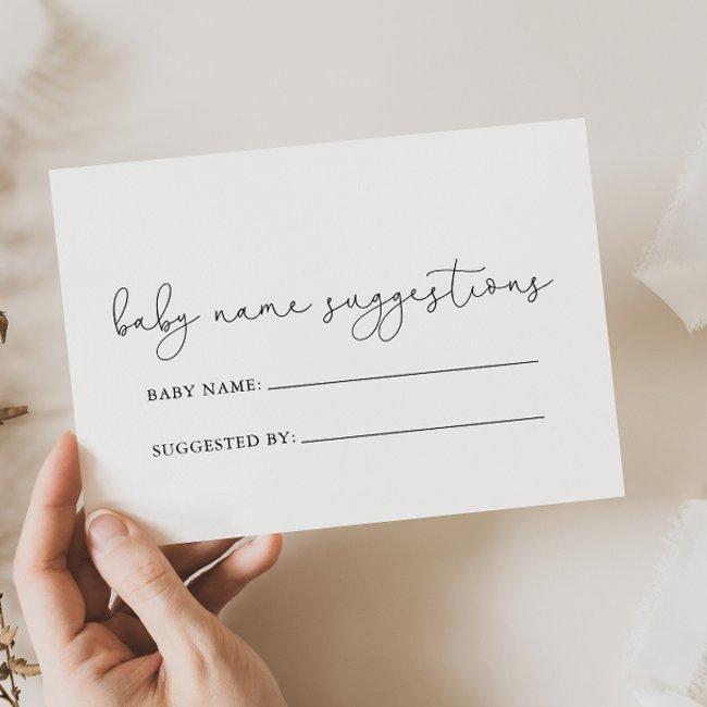 Simple Calligraphy Baby Name Suggestions Invitations