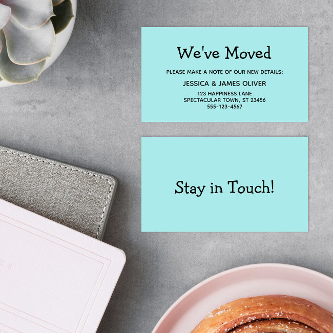 Simple, Casual, Turquoise "we've Moved" Invitations