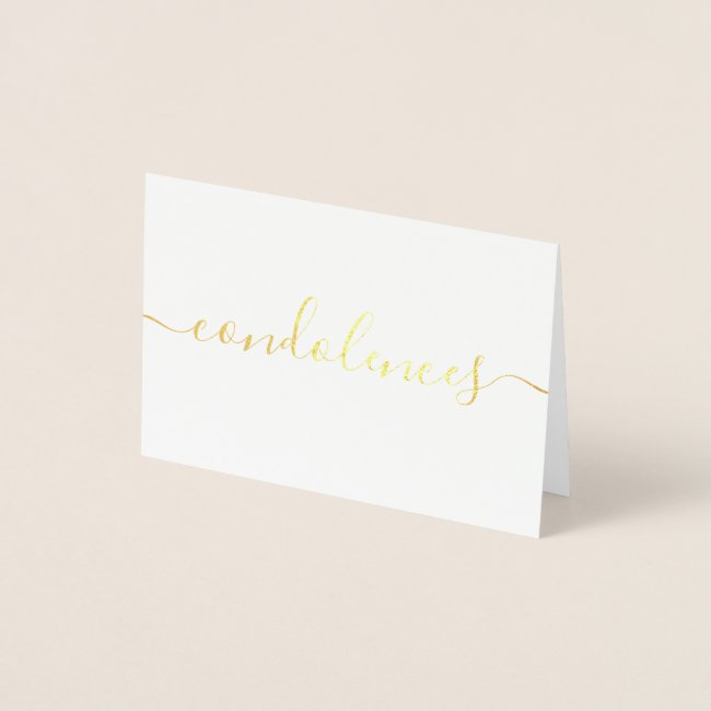 Simple Condolences Sympathy Foil Invitations