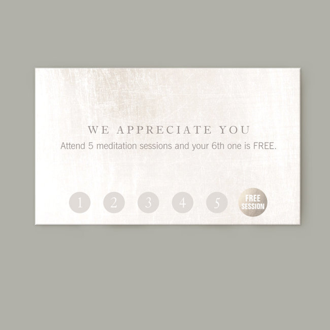 Simple Customer Loyalty 6 Punch White Marble