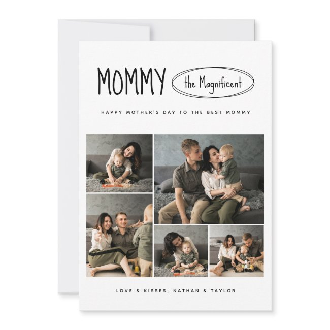 Simple Cute Happy Mother's Day Photo Collage Invitations