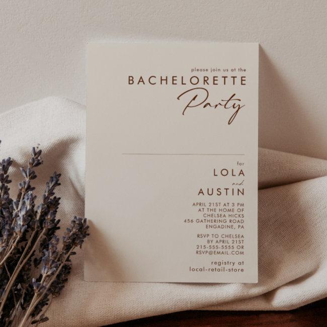Simple Desert | Natural White Bachelorette Party Invitation