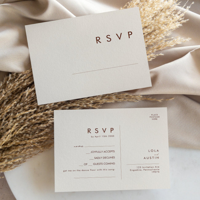 Simple Desert | Natural White Song Request Rsvp Postinvitations